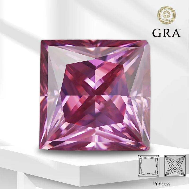 Moissanite Lab Diamond Princess Cut Colored Dark Pink with Certificate Jewelry Making Materials jewelry for woman
Moissanite Lab Diamond Princess Cut Colored Dark Pink with Certificate Jewelry Making Materials jewelry for woman