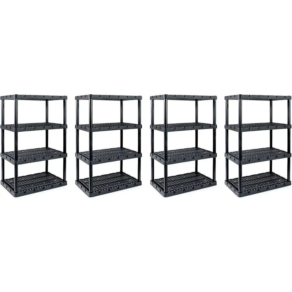 4-Pack XL Heavy-Duty Ventilated Storage Shelves, Black, for Home Organization
4-Pack XL Heavy-Duty Ventilated Storage Shelves, Black, for Home Organization