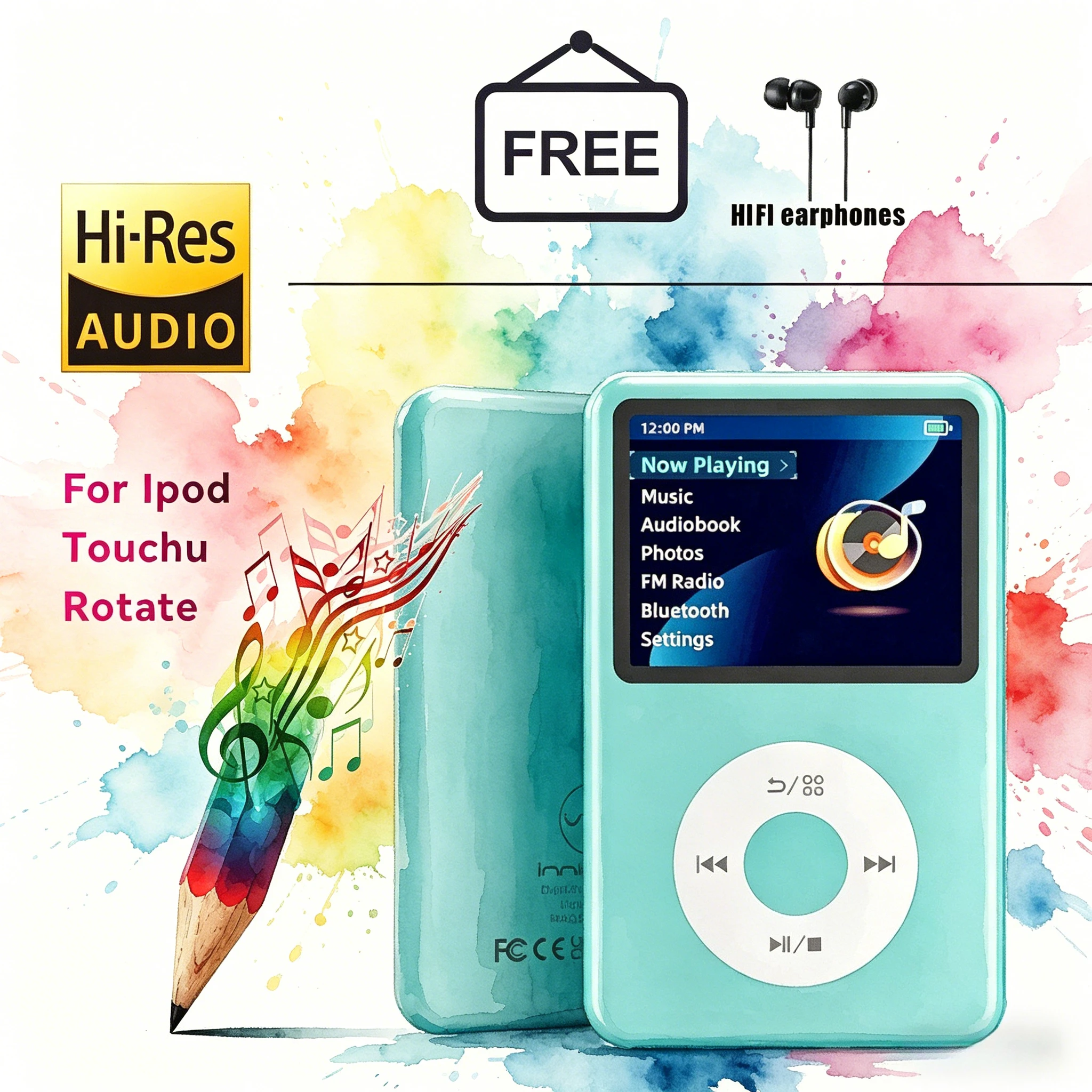 128GB HIFI Lossless MP3 Player, 2.4in Touch Screen Portable Music Device, FM Radio Video Playback, Long Battery for Daily Use
128GB HIFI Lossless MP3 Player, 2.4in Touch Screen Portable Music Device, FM Radio Video Playback, Long Battery for Daily Use