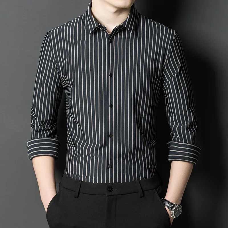2023 New High Elasticity Seamless Men's Shirt Long Sleeve Slim Casual Shirt Solid Color Business Formal Dress Party Shirts M-4XL
2023 New High Elasticity Seamless Men's Shirt Long Sleeve Slim Casual Shirt Solid Color Business Formal Dress Party Shirts M-4XL