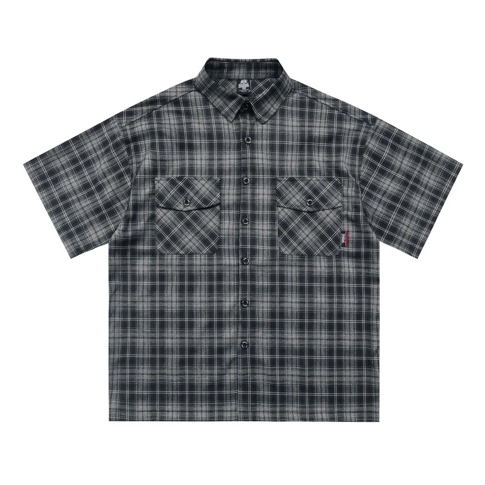Letters Embroidery Plaid Short Sleeve Shirts Mens Summer Casual Retro Lapel Single Breasted Half-Sleeve Cotton Checked Shirt Man
Letters Embroidery Plaid Short Sleeve Shirts Mens Summer Casual Retro Lapel Single Breasted Half-Sleeve Cotton Checked Shirt Man
