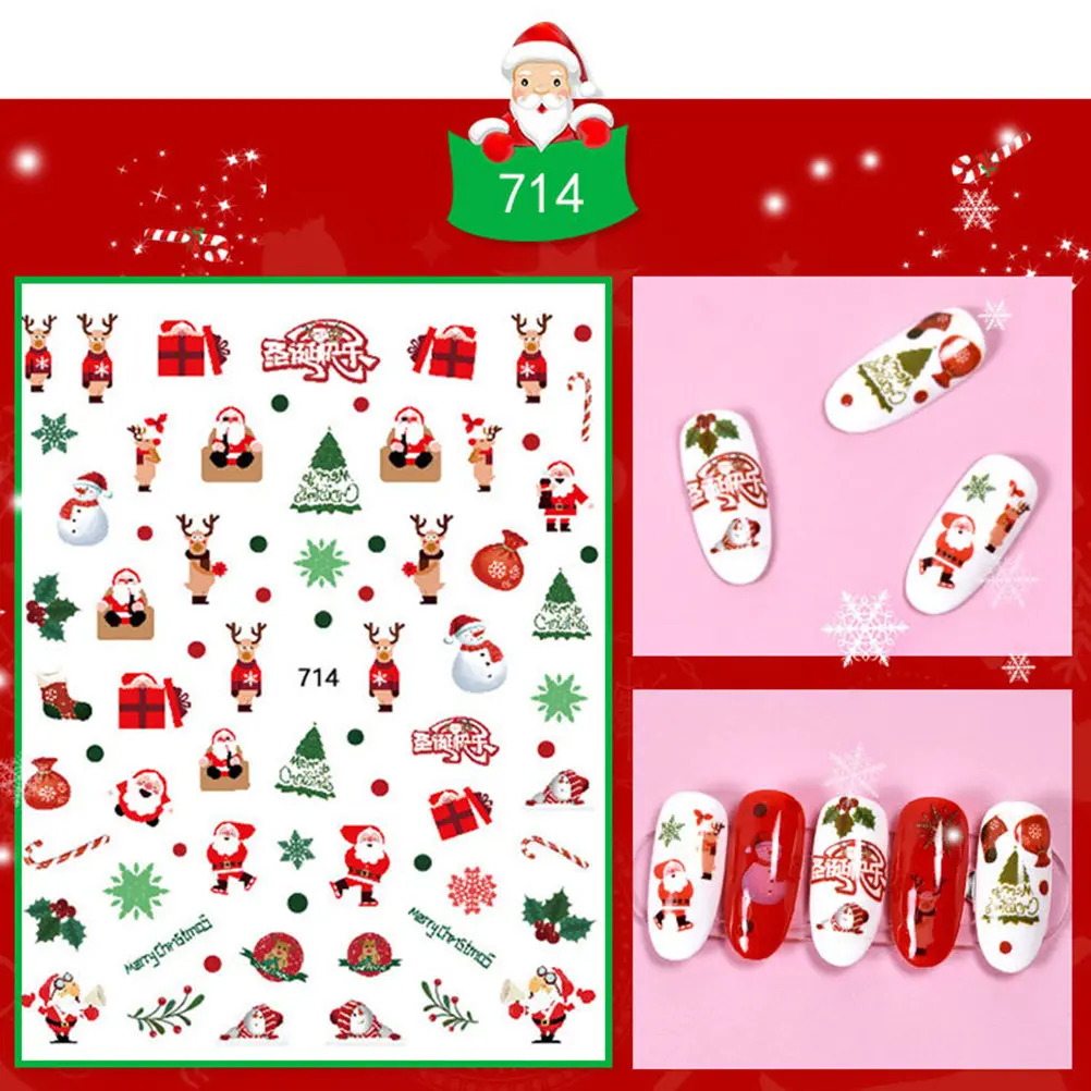 10 Sheets Nail Stickers Waterproof Decals Self Adhesive Christmas Artificial Natural Nails Art Stickers For Holiday Party Use
10 Sheets Nail Stickers Waterproof Decals Self Adhesive Christmas Artificial Natural Nails Art Stickers For Holiday Party Use