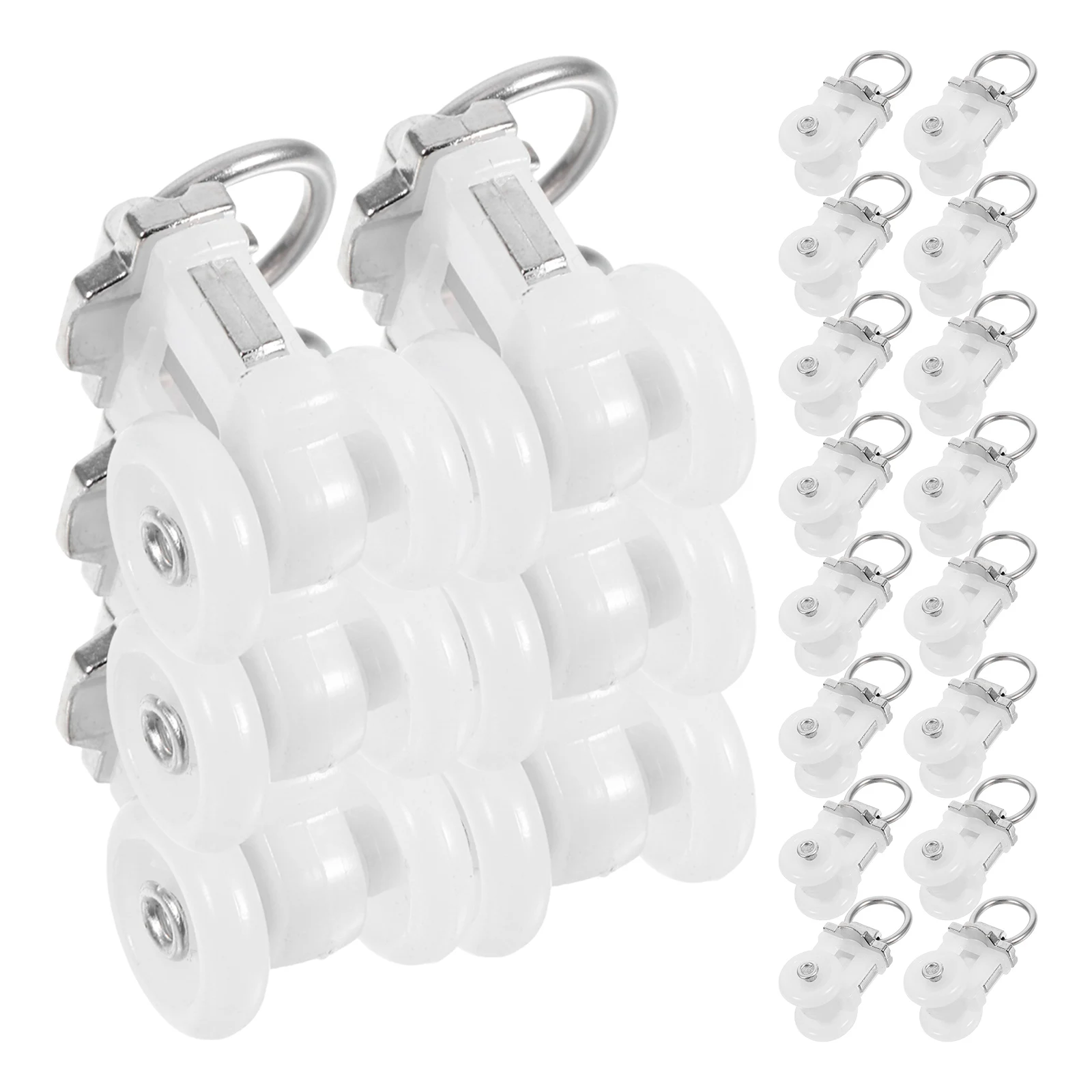 30 Pcs Curtain Track Pulley Smooth Sliding Metal White Double Wheel Plastic Ceiling Easy Installation
30 Pcs Curtain Track Pulley Smooth Sliding Metal White Double Wheel Plastic Ceiling Easy Installation