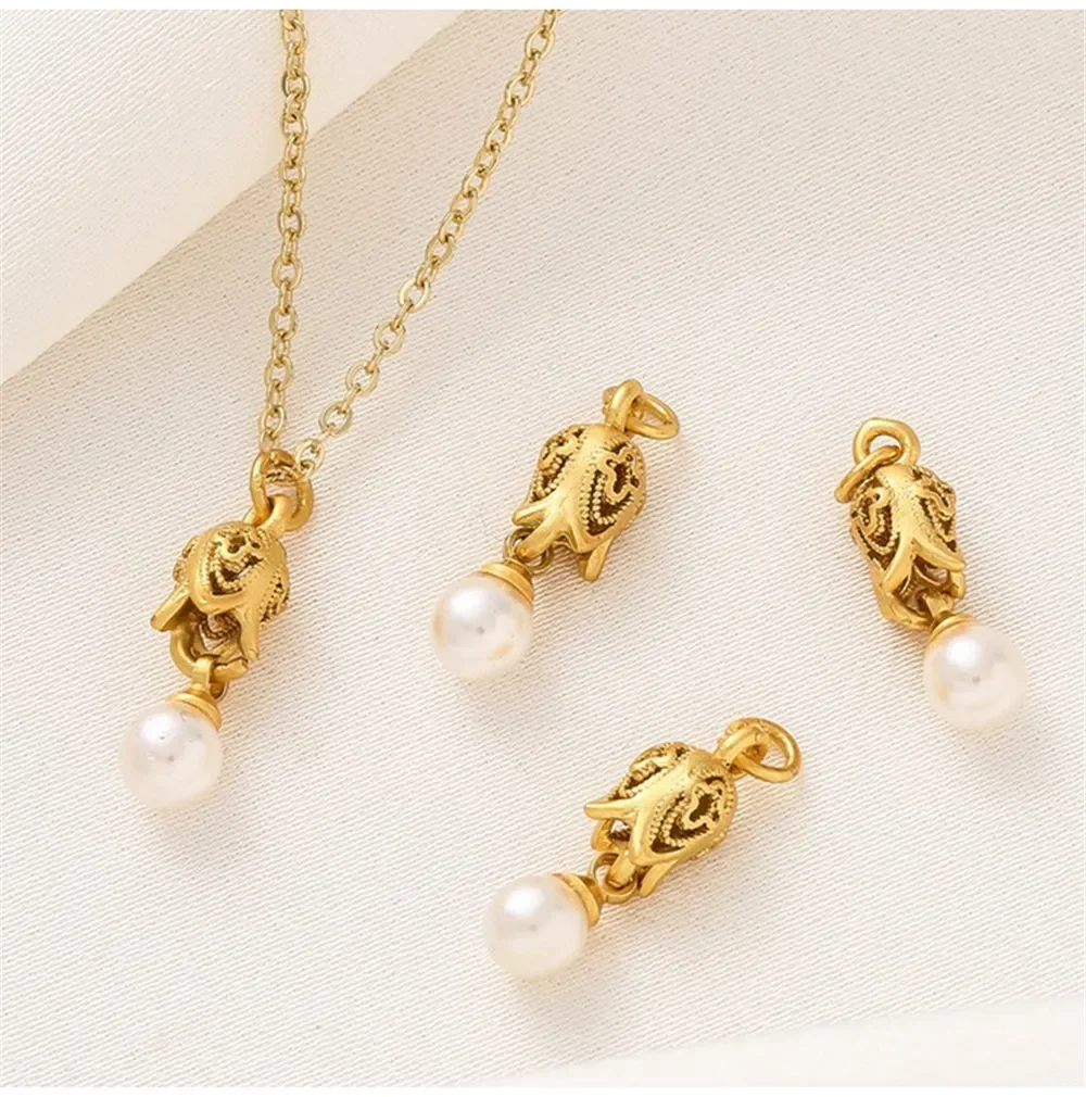 Ancient Gold Hoarse Gold Color-preserving Bud Hanging Pearl Bead Pendant DIY Handmade Bracelet Necklace Ear Pendant Accessories
Ancient Gold Hoarse Gold Color-preserving Bud Hanging Pearl Bead Pendant DIY Handmade Bracelet Necklace Ear Pendant Accessories