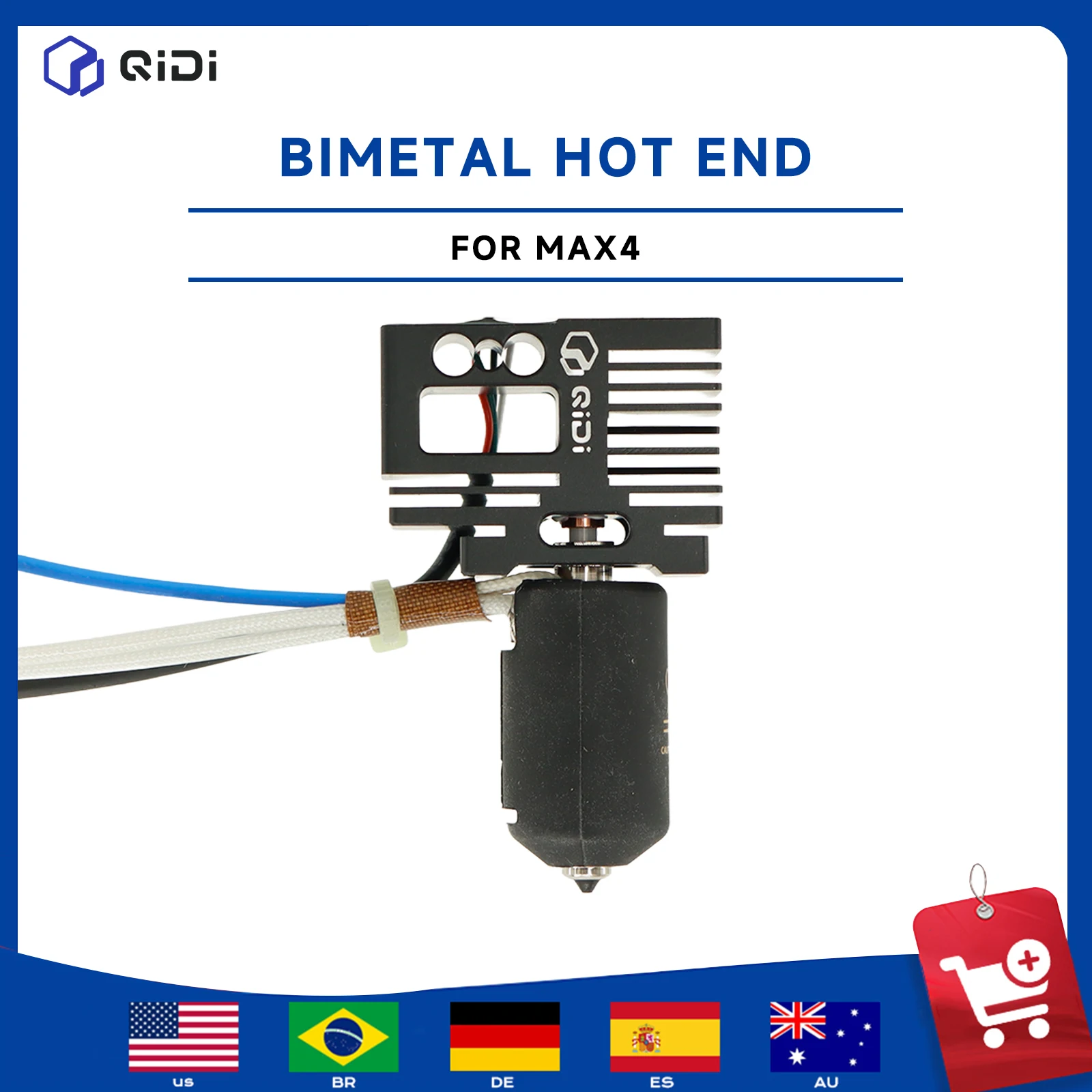 QIDI Max 4 3D Printer Bimetal Hotend High Speed High Temperature Extruder Hot End Print Head Replacement Parts
QIDI Max 4 3D Printer Bimetal Hotend High Speed High Temperature Extruder Hot End Print Head Replacement Parts
