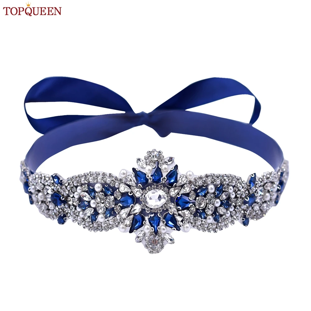 TOPQUEEN Bridal Wedding Crystal Belt Luxury Rhinestone Applique Navy Blue Dress Belt Bridesmaid Belt Accessories S84-ML
TOPQUEEN Bridal Wedding Crystal Belt Luxury Rhinestone Applique Navy Blue Dress Belt Bridesmaid Belt Accessories S84-ML