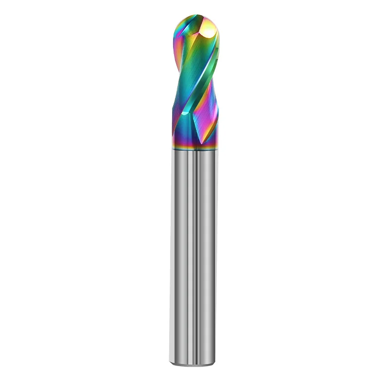 HRC55 2-flute Ball Nose End Mill With Color Coating For Aluminum Cnc Cutting Tool
HRC55 2-flute Ball Nose End Mill With Color Coating For Aluminum Cnc Cutting Tool