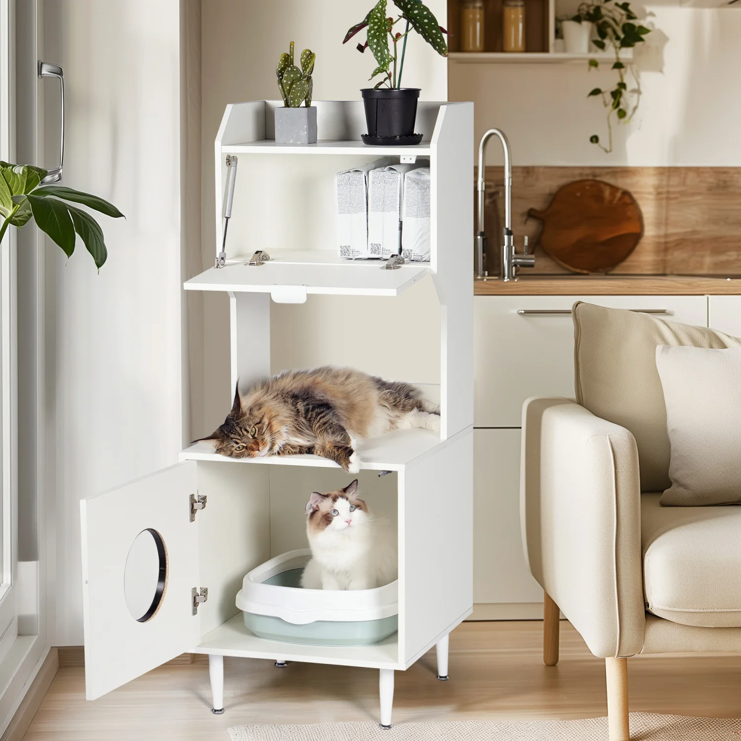 Litter Box Enclosure with Shelves and Doors White Wooden Hidden Cat Litter Box Furniture Industrial Indoor Cat House Washroom Pe
Litter Box Enclosure with Shelves and Doors White Wooden Hidden Cat Litter Box Furniture Industrial Indoor Cat House Washroom Pe