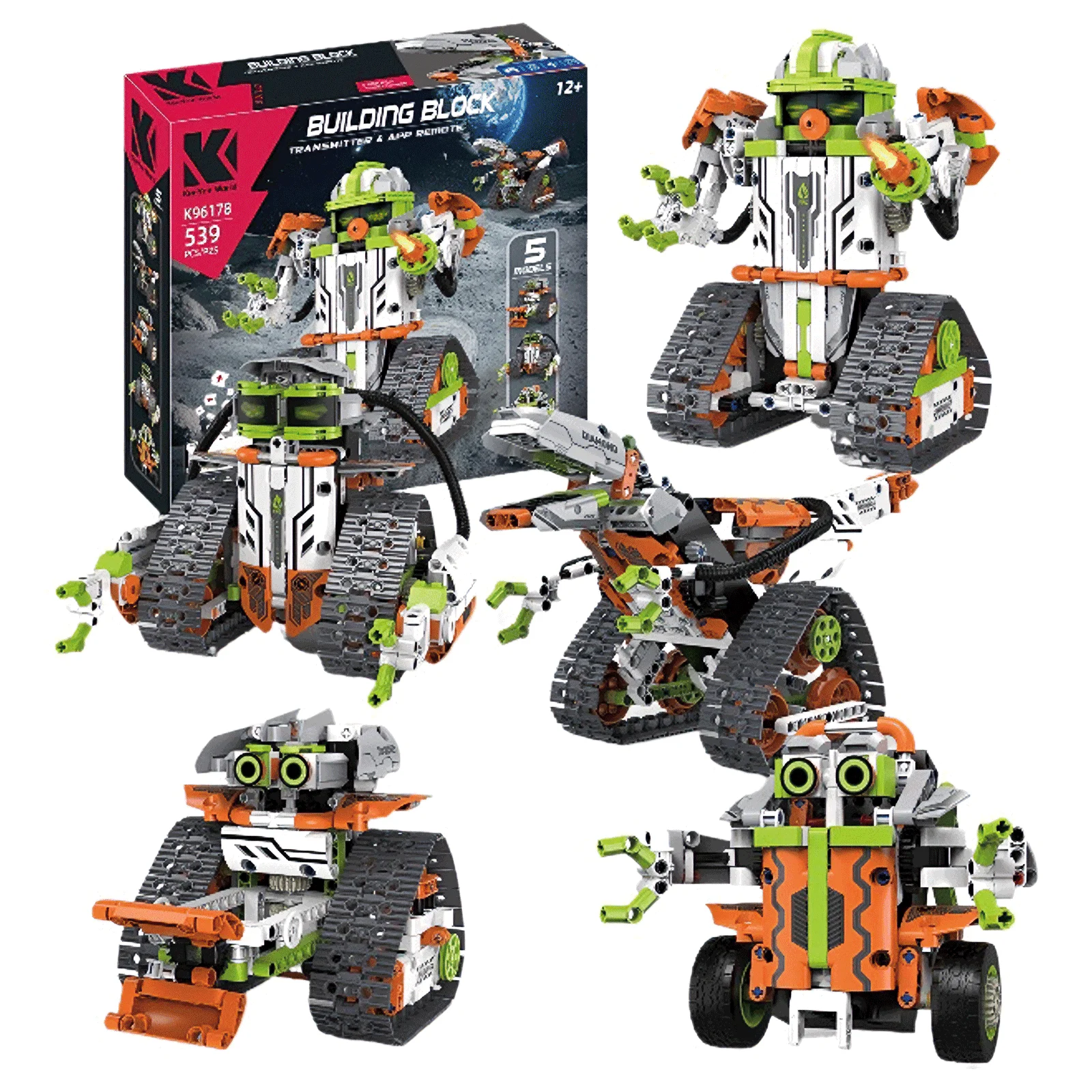 Compatible with Standard Building Bricks 5-in-1 Programmable Remote Control Robot Toy for Kids
Compatible with Standard Building Bricks 5-in-1 Programmable Remote Control Robot Toy for Kids