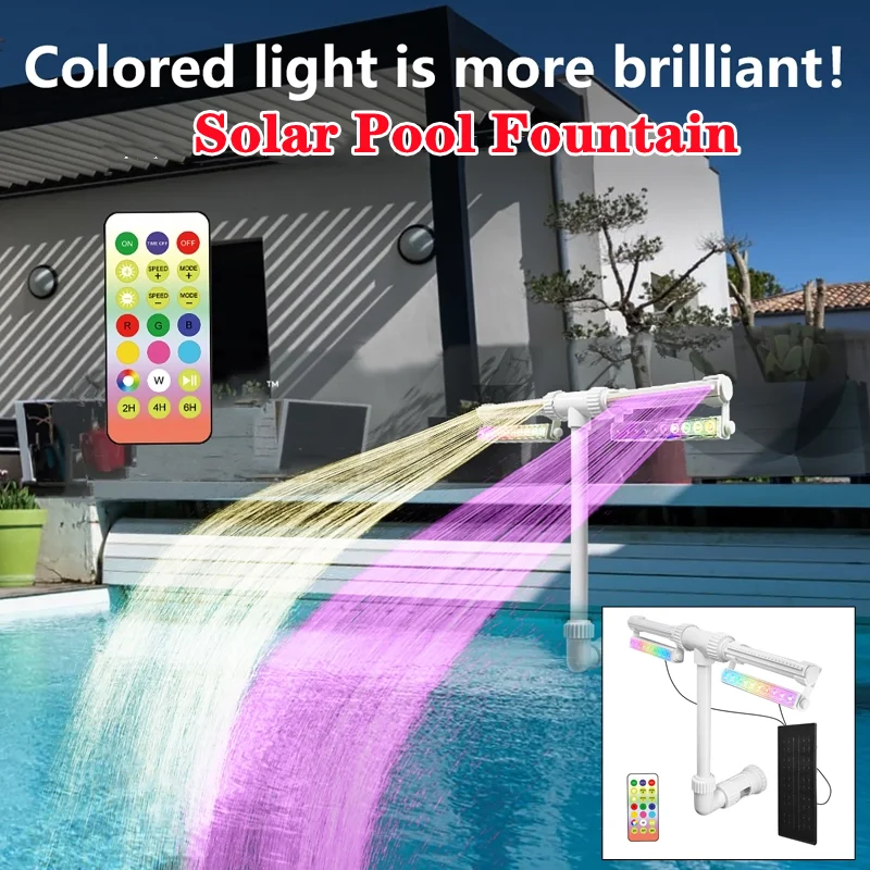 Pool Fountain Adjustable Dual Sprinkler Fountain with LED Lights Outdoor Swimming Pool SPA Pond Waterfall Cooler Night Light
Pool Fountain Adjustable Dual Sprinkler Fountain with LED Lights Outdoor Swimming Pool SPA Pond Waterfall Cooler Night Light