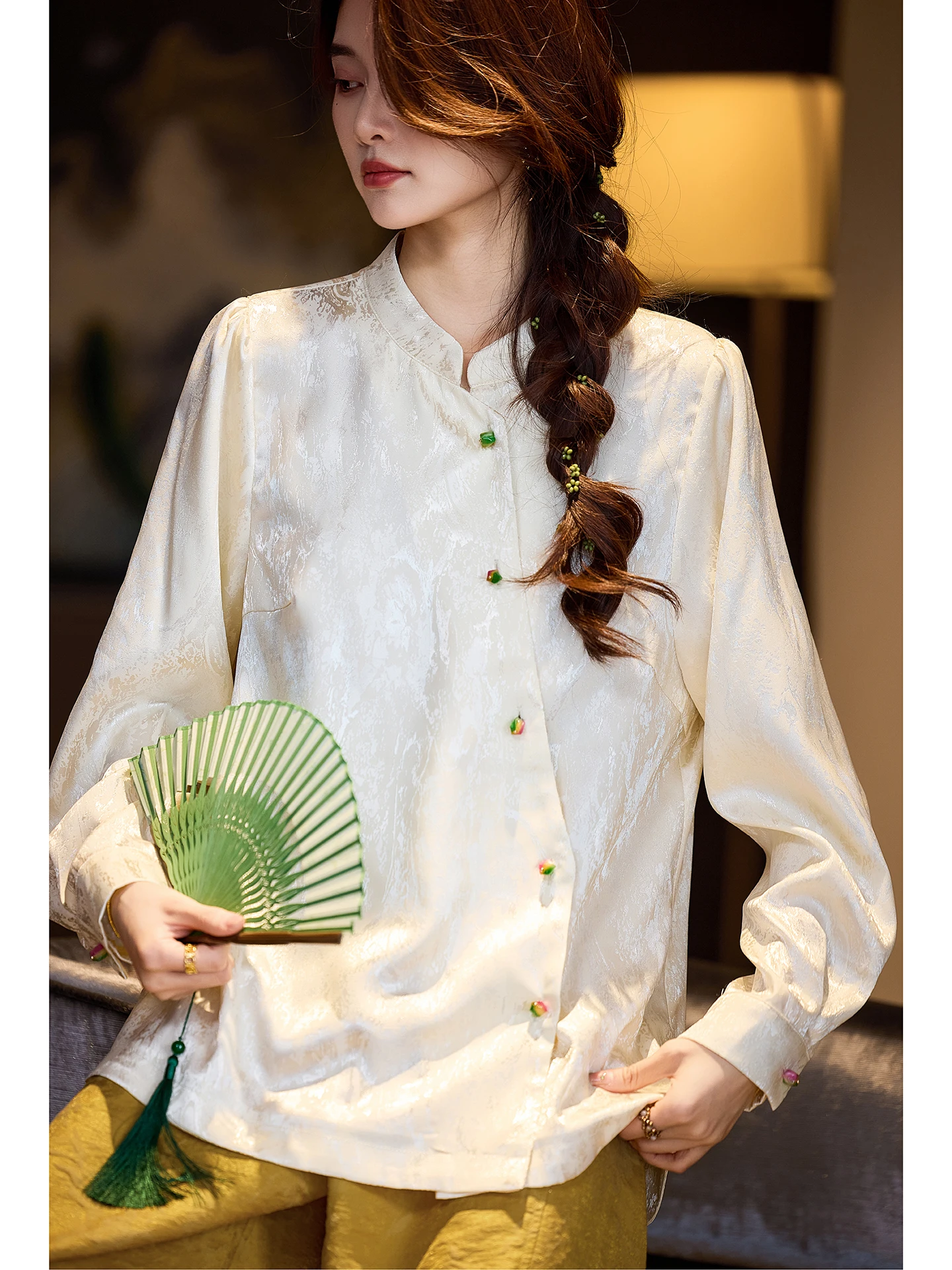 Chic Long Sleeve Shirt Women's Spring New Style Large Size Chinese Style Fashionable Button Embroidered Cotton Polyester Blend
Chic Long Sleeve Shirt Women's Spring New Style Large Size Chinese Style Fashionable Button Embroidered Cotton Polyester Blend