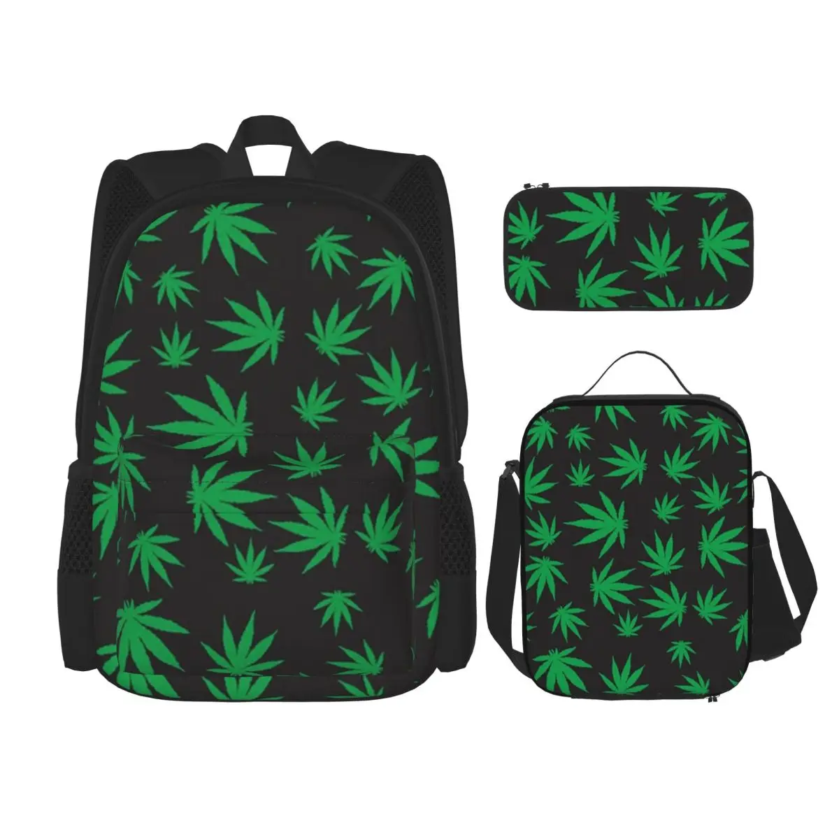 Cannabis Leaves Marijuana Weed Leaf Backpacks Boys Girls Bookbag School Bags Rucksack Lunch Bag Pen Bag Three-Piece Set
Cannabis Leaves Marijuana Weed Leaf Backpacks Boys Girls Bookbag School Bags Rucksack Lunch Bag Pen Bag Three-Piece Set