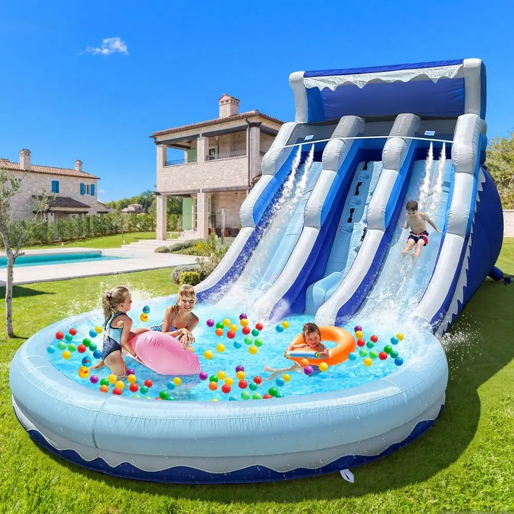 Water Slide for Big Kids with Big Splash Pool, Water Slides for Kids Backyard Water Slide and Swimming Pool Summer Splash Party
Water Slide for Big Kids with Big Splash Pool, Water Slides for Kids Backyard Water Slide and Swimming Pool Summer Splash Party