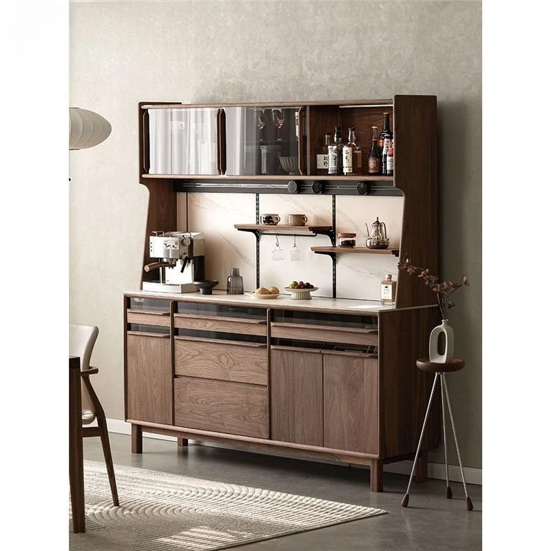Nordic solid wood dining side cabinet, black walnut rock slab against the wall, living room tea cabinet, household storage
Nordic solid wood dining side cabinet, black walnut rock slab against the wall, living room tea cabinet, household storage