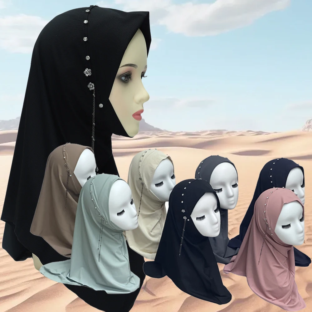 Plain Jersey Hijab Instant Scarf Muslim Turban Women Pull On Headscarf Islam Pray Hijabs Amira Diamonds Long Tassel Head Wrap
Plain Jersey Hijab Instant Scarf Muslim Turban Women Pull On Headscarf Islam Pray Hijabs Amira Diamonds Long Tassel Head Wrap