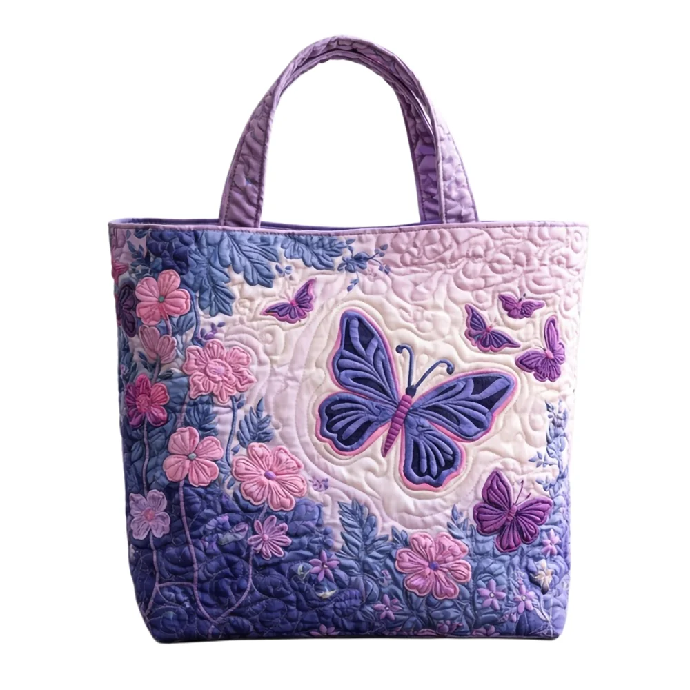 Large Quilted Tote Bag for Women Men Purple Butterfly and Floral Design Handbag Casual Should Bag for Travel Shopping Daily Use
Large Quilted Tote Bag for Women Men Purple Butterfly and Floral Design Handbag Casual Should Bag for Travel Shopping Daily Use
