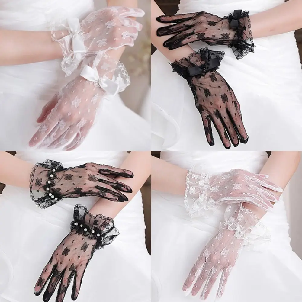 New Short Wedding Gloves Lace Bow Mesh Gloves Elegant Short Gloves Birthday
New Short Wedding Gloves Lace Bow Mesh Gloves Elegant Short Gloves Birthday
