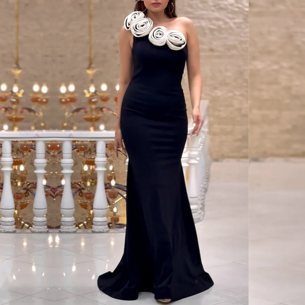 Джерси ручной работы с цветочным темпераментом Русалка на одно плечо Длинные платья на заказ Элегантная вечеринка Свадебное очарование 
Джерси ручной работы с цветочным темпераментом Русалка на одно плечо Длинные платья на заказ Элегантная вечеринка Свадебное очарование