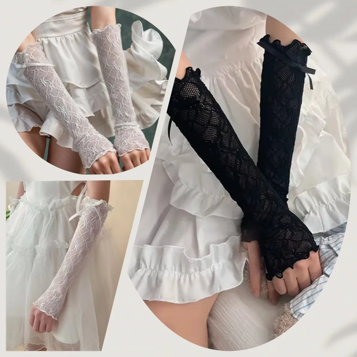 Lace Ruffle Y2k Gloves Fingerless Gloves Mittens JK Lolita Kawaii Women Mesh Fishnet Bowknot Black White Gloves
Lace Ruffle Y2k Gloves Fingerless Gloves Mittens JK Lolita Kawaii Women Mesh Fishnet Bowknot Black White Gloves