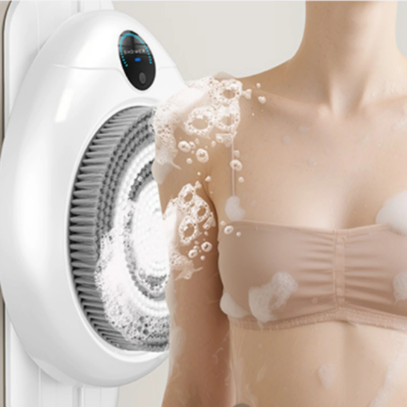 Wall-Mounted Back Scrubber Digital Display Electric Bathing Machine with Brush Head Appliance Rechargeable for Elderly, Bathroom
Wall-Mounted Back Scrubber Digital Display Electric Bathing Machine with Brush Head Appliance Rechargeable for Elderly, Bathroom