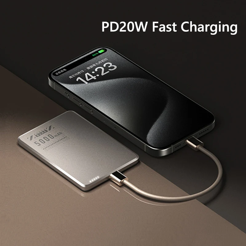 Магнитный беспроводной внешний аккумулятор 5000 мАч, корпус из сплава, ультратонкий PD, 20 Вт, аккумулятор с быстрой зарядкой для Magsafe для iPhone, Samsung, Xiaomi
Магнитный беспроводной внешний аккумулятор 5000 мАч, корпус из сплава, ультратонкий PD, 20 Вт, аккумулятор с быстрой зарядкой для Magsafe для iPhone, Samsung, Xiaomi
