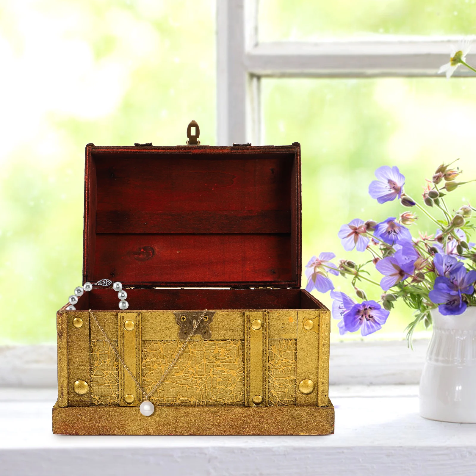 Wooden Vintage Treasure Box Small Size Lock Storage Organizer Jewelry Collectibles Trinket Chest Elegant Keepsake
Wooden Vintage Treasure Box Small Size Lock Storage Organizer Jewelry Collectibles Trinket Chest Elegant Keepsake