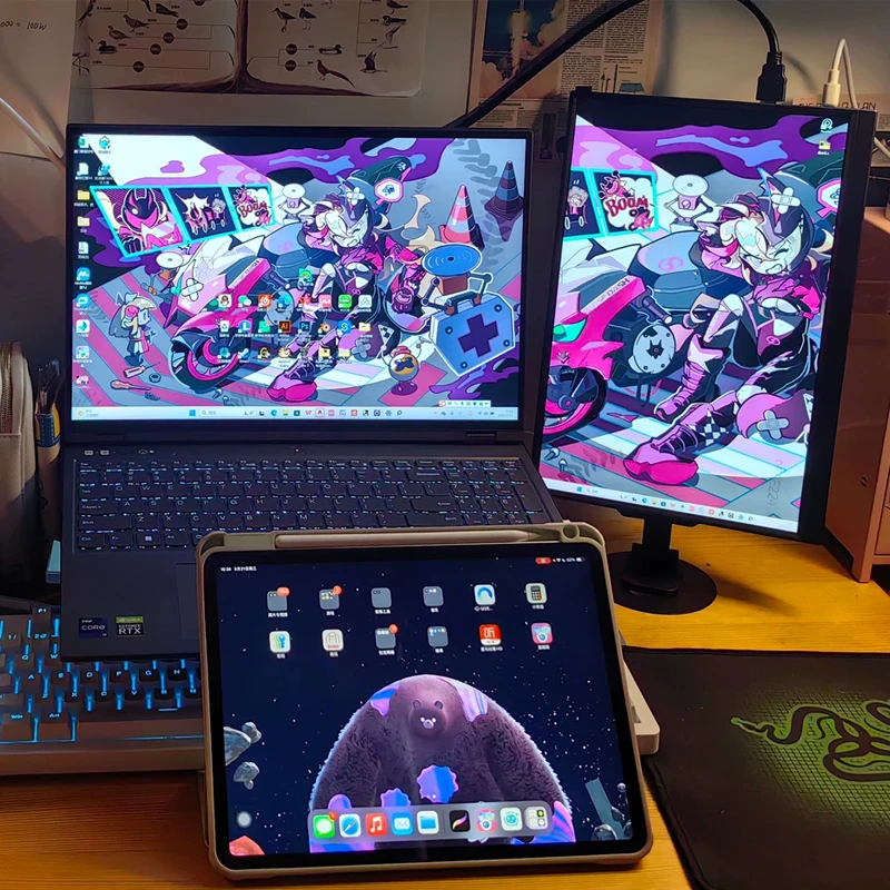 14 Inch Portable Monitor 1920x1200p FHD Touch screen HDMI-compatible Travel Display For Laptop Phone Game Xbox Switch PS4/5 
14 Inch Portable Monitor 1920x1200p FHD Touch screen HDMI-compatible Travel Display For Laptop Phone Game Xbox Switch PS4/5