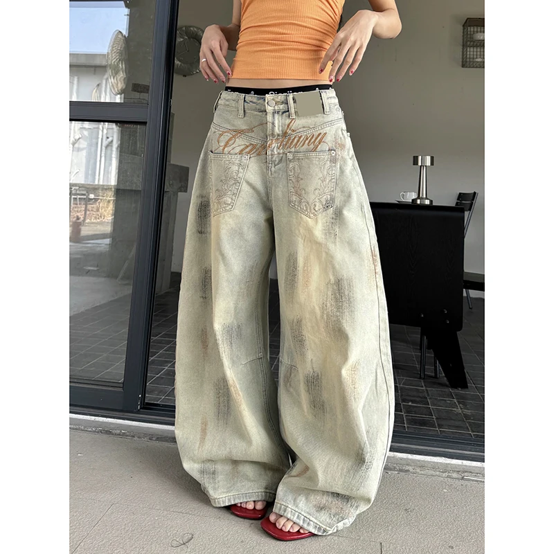 ZHIZOU Women Blue Jeans Harajuku Y2k Aesthetic Streetwear Baggy Embroidery Denim Trousers Wide Jean Pants Vintage 2000s Clothes
ZHIZOU Women Blue Jeans Harajuku Y2k Aesthetic Streetwear Baggy Embroidery Denim Trousers Wide Jean Pants Vintage 2000s Clothes