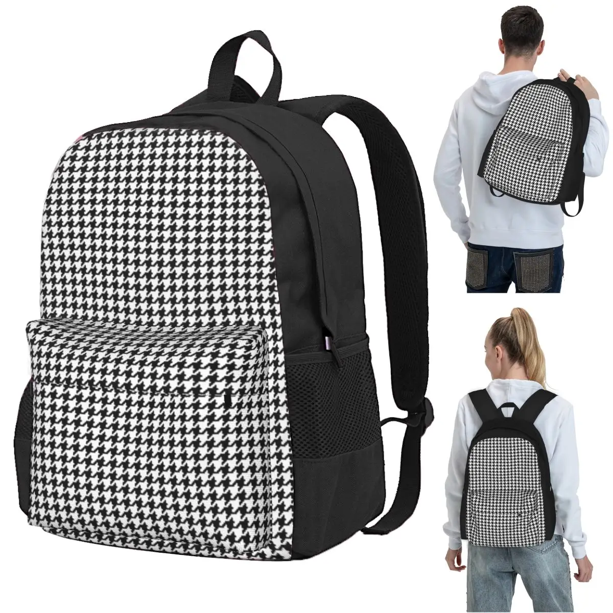 Houndstooth Backpack Student BookBag Kids School Bag Computer Shoulder Bags for Men Women
Houndstooth Backpack Student BookBag Kids School Bag Computer Shoulder Bags for Men Women