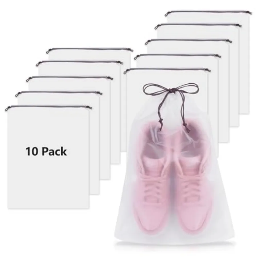 Waterproof Shoe Bags for Travel - 15.7x11.8 Inches Drawstring Bags Organizers 10 Pack,Clear Waterproof Bag Travel Essentials fo
Waterproof Shoe Bags for Travel - 15.7x11.8 Inches Drawstring Bags Organizers 10 Pack,Clear Waterproof Bag Travel Essentials fo