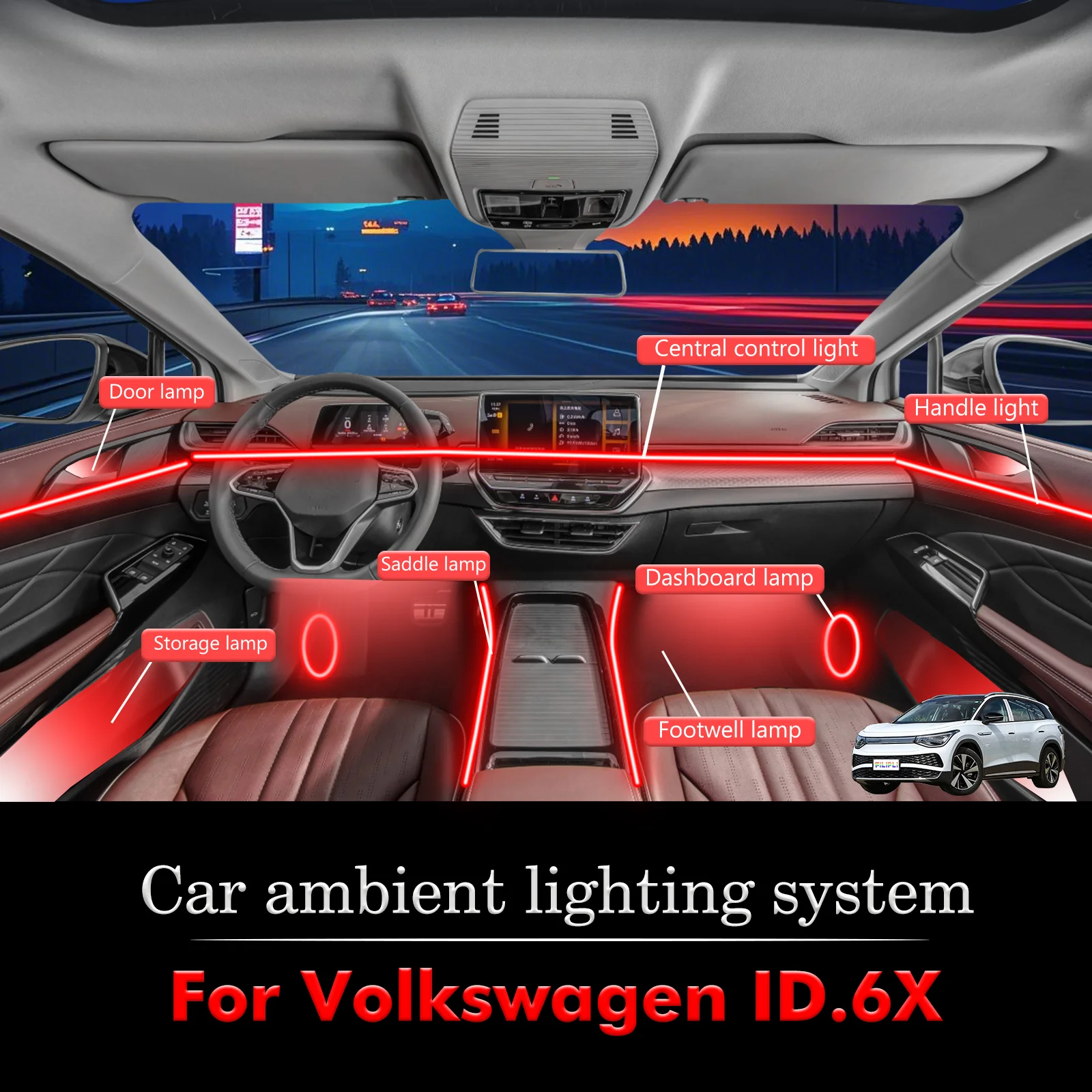 For Volkswagen ID.6X Car Interior Mood Ambient Light RGB 64-Color LED Smart Remote Control Atmosphere Lamp Energy Saving Kit
For Volkswagen ID.6X Car Interior Mood Ambient Light RGB 64-Color LED Smart Remote Control Atmosphere Lamp Energy Saving Kit