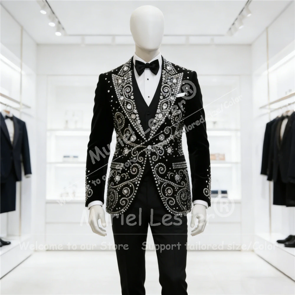 Роскошные свадебные костюмы для жениха с кристаллами и бисером, комплект из 3 предметов, однобортные пиджаки для выпускного вечера, индивидуальный пошив, мужские банкетные смокинги, Ropa Hombre
Роскошные свадебные костюмы для жениха с кристаллами и бисером, комплект из 3 предметов, однобортные пиджаки для выпускного вечера, индивидуальный пошив, мужские банкетные смокинги, Ropa Hombre