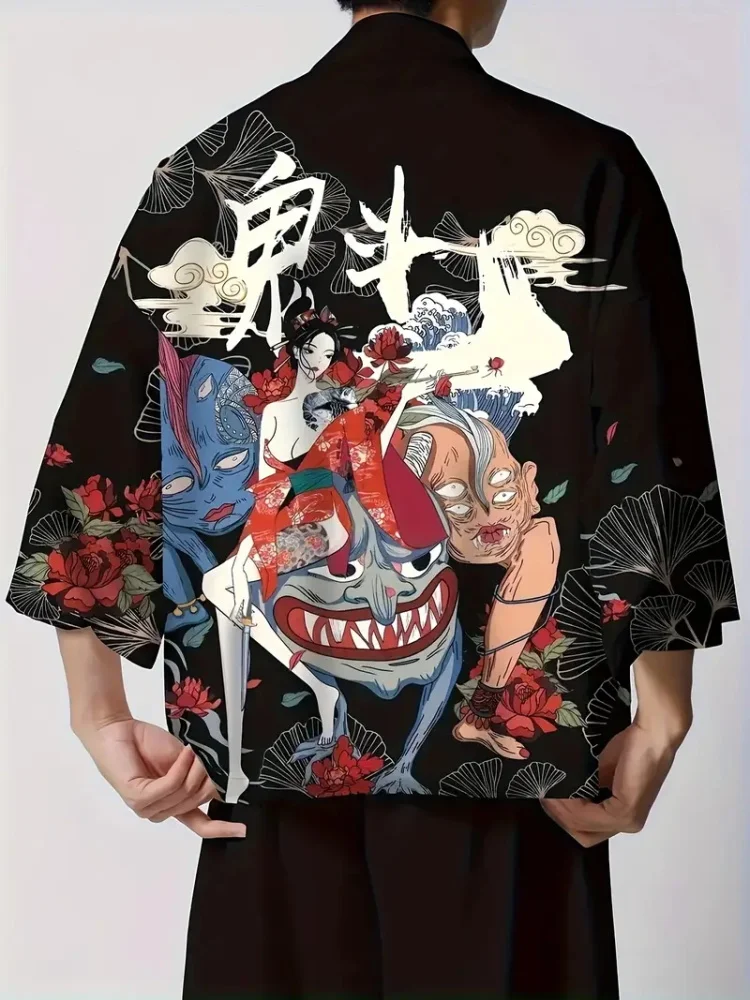 New Japanese Traditional Cardigan Men's Kimono 3D Beauty Pattern Printed Men's Beach Short Sleeve Kimono Daily Casual Cardigan
New Japanese Traditional Cardigan Men's Kimono 3D Beauty Pattern Printed Men's Beach Short Sleeve Kimono Daily Casual Cardigan
