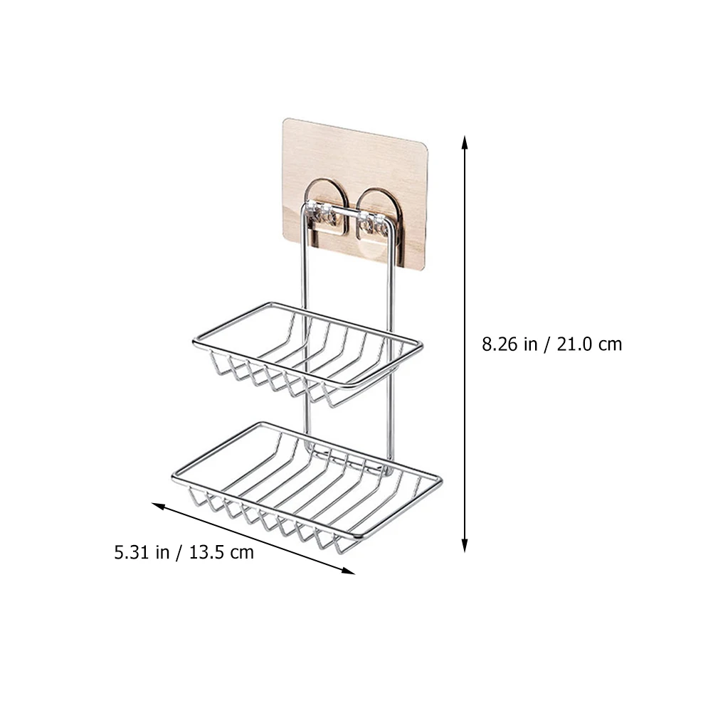 Stainless Steel Double Layer Soap Holder Wall Mounted Shelf Rack for Bathroom Sink Storage Drill Free No Trace
Stainless Steel Double Layer Soap Holder Wall Mounted Shelf Rack for Bathroom Sink Storage Drill Free No Trace