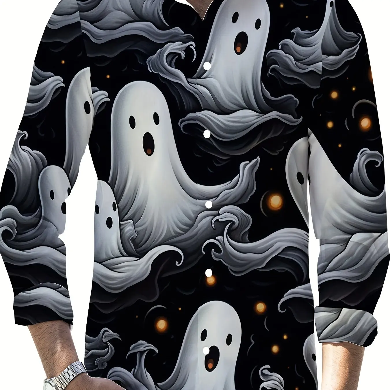 Fashion, Casual Comfortable, Halloween Men's Shirt, 3D Print, Ghost Print, Men's Universal Top, Loose Men's Long Sleeve Shirt
Fashion, Casual Comfortable, Halloween Men's Shirt, 3D Print, Ghost Print, Men's Universal Top, Loose Men's Long Sleeve Shirt
