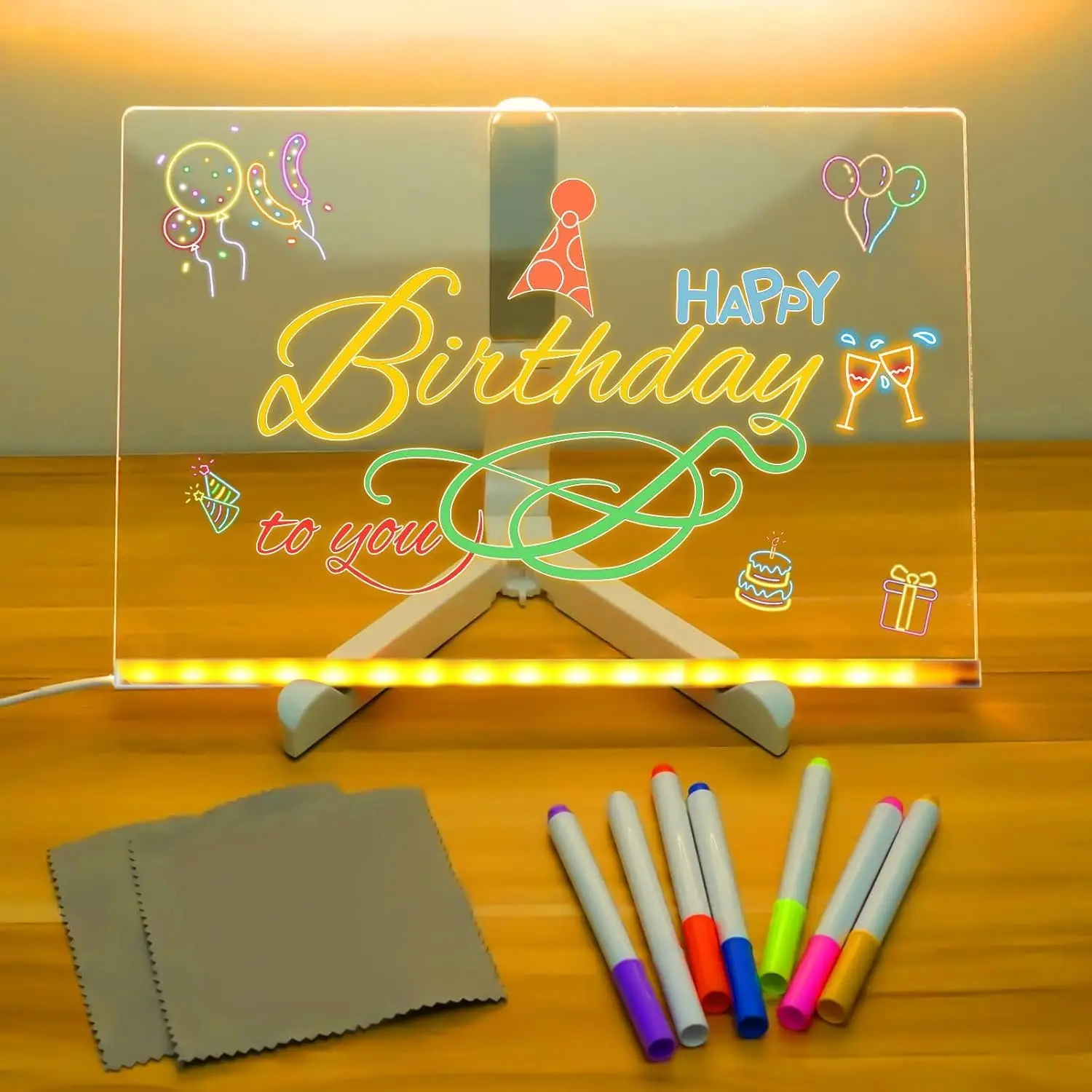 LED Drawing Board, LED Note Board, Writing Board with Stand, Light-Up Board with 7 Markers,Suitable As A Christmas Gift, Office
LED Drawing Board, LED Note Board, Writing Board with Stand, Light-Up Board with 7 Markers,Suitable As A Christmas Gift, Office