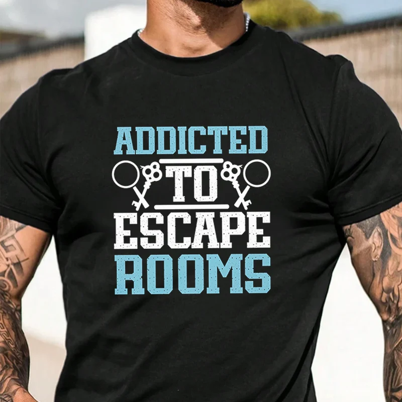 Мужская футболка с графическим принтом "Addicted To Escape Rooms", повседневный уличный стиль, подходит для путешествий и занятий спортом.
Мужская футболка с графическим принтом "Addicted To Escape Rooms", повседневный уличный стиль, подходит для путешествий и занятий спортом.