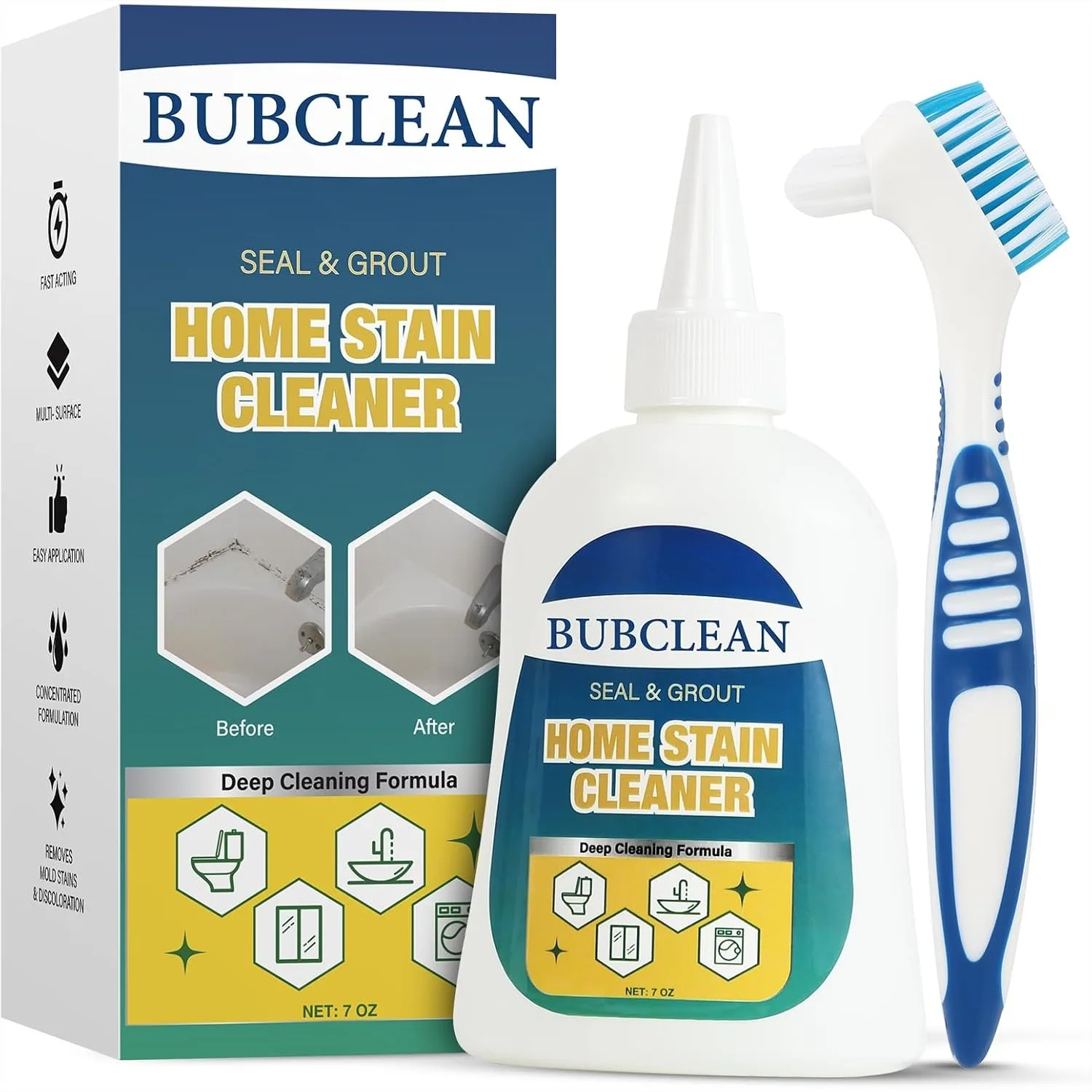 Heavy Duty Stain Remover Gel for Washing Machine, Bathroom Grout, Shower, Bathtub, Tile, Kitchen Sinks, 1 Pack
Heavy Duty Stain Remover Gel for Washing Machine, Bathroom Grout, Shower, Bathtub, Tile, Kitchen Sinks, 1 Pack