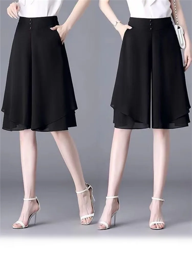 Summer Thin Wide Leg Pants High Waist Skirt Pants Short Pants for Middle-Aged Mothers plus Size Women's Five-Foot Pants
Summer Thin Wide Leg Pants High Waist Skirt Pants Short Pants for Middle-Aged Mothers plus Size Women's Five-Foot Pants