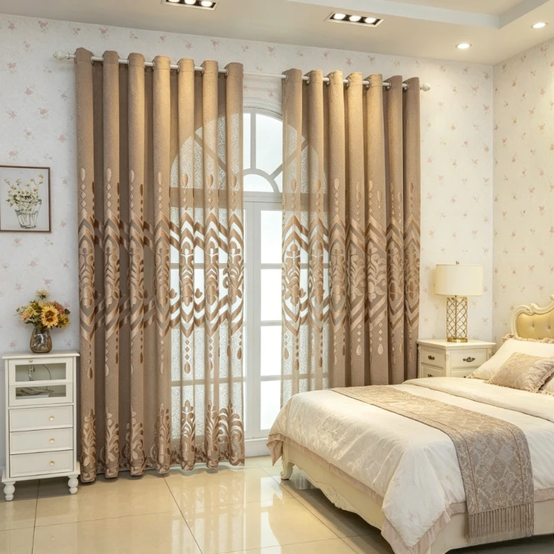 Luxury Hollow Jacquard Coffee Color Tulle Curtains European Style for European American Middle Eastern House Custom Size
Luxury Hollow Jacquard Coffee Color Tulle Curtains European Style for European American Middle Eastern House Custom Size