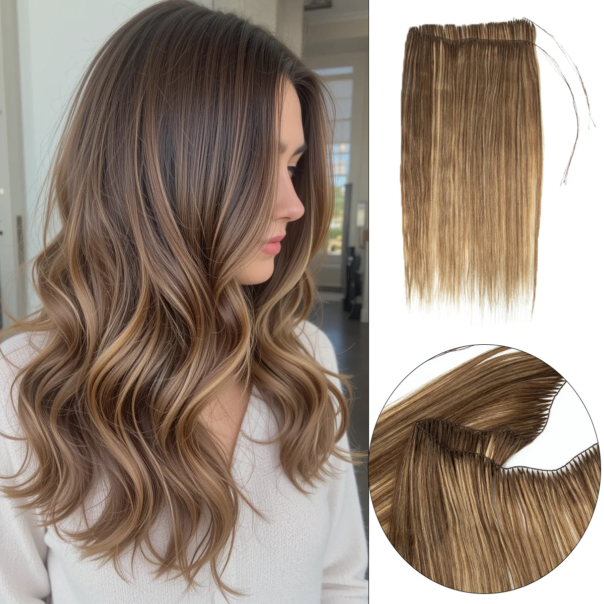 Natural Fish Line Feather Hair Extensions Non-Remy Human Hair Micro Rings Weft 100 Strands
Natural Fish Line Feather Hair Extensions Non-Remy Human Hair Micro Rings Weft 100 Strands