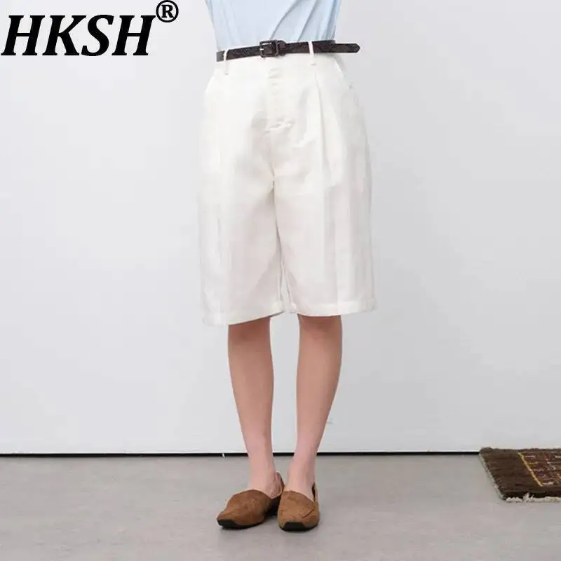HKSH Women Knee Length Pants Elegant Simple Casual Solid Color Pleated Shorts Trendy Fashion Loose Sashes Designs Summer HK23994
HKSH Women Knee Length Pants Elegant Simple Casual Solid Color Pleated Shorts Trendy Fashion Loose Sashes Designs Summer HK23994