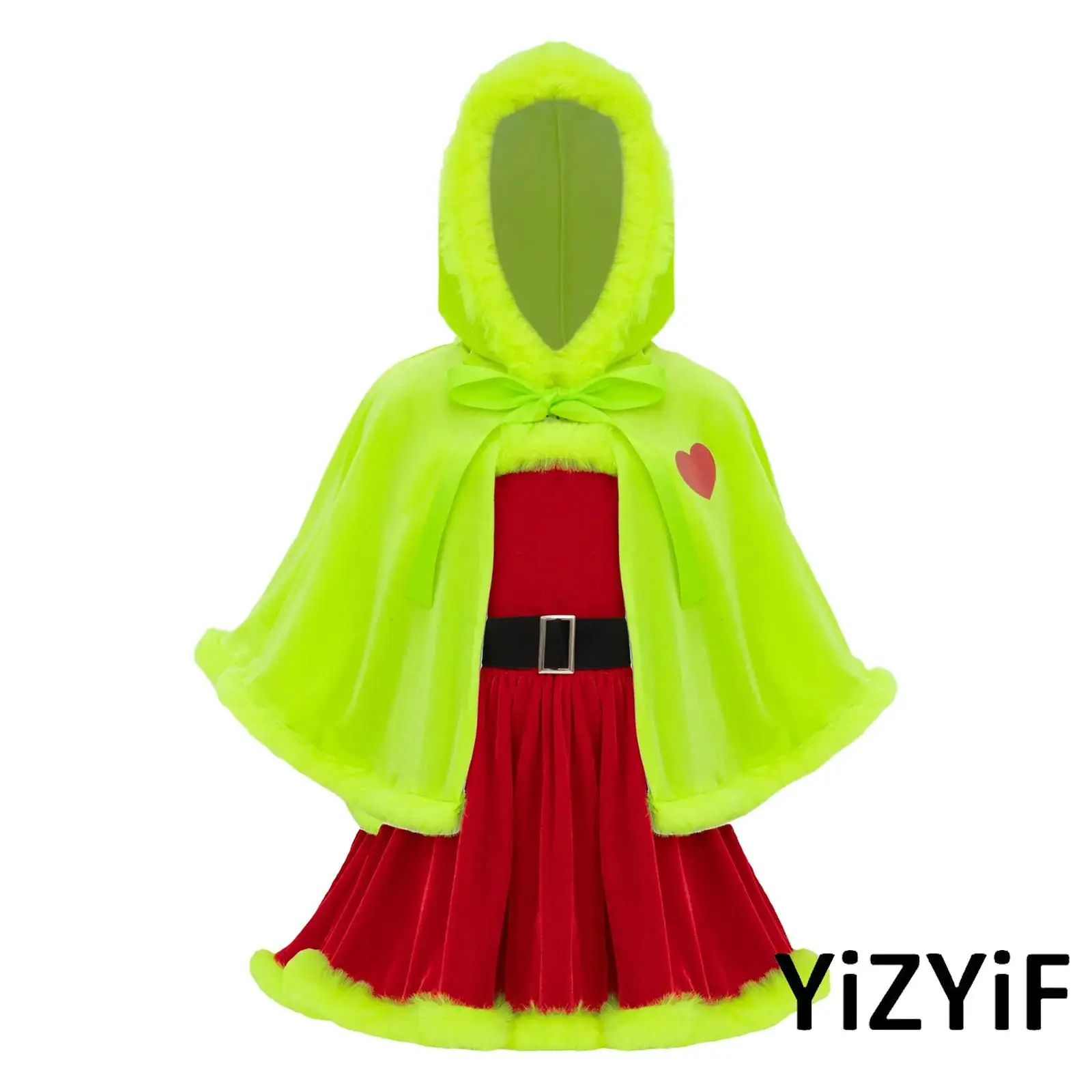 Kids Girls Enchanting Christmas Dress with Plush Trim And Detachable Hooded Cape Color Contrast Design for Festive Photo Shoots
Kids Girls Enchanting Christmas Dress with Plush Trim And Detachable Hooded Cape Color Contrast Design for Festive Photo Shoots