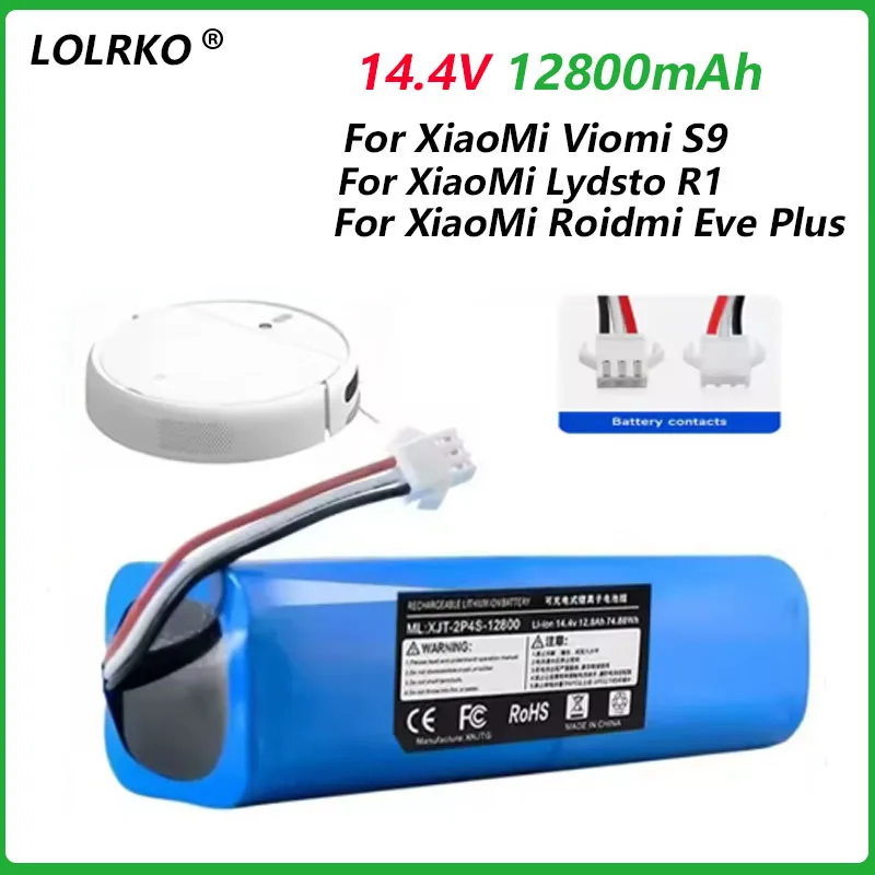 For Proscenic M7 Pro、M8 Pro、M7 MAX、Laresar L6 Pro、Ultenic T10、Viomi S9、Viomi D800、14.4V 12800mAh lithium-ion battery replacement
For Proscenic M7 Pro、M8 Pro、M7 MAX、Laresar L6 Pro、Ultenic T10、Viomi S9、Viomi D800、14.4V 12800mAh lithium-ion battery replacement