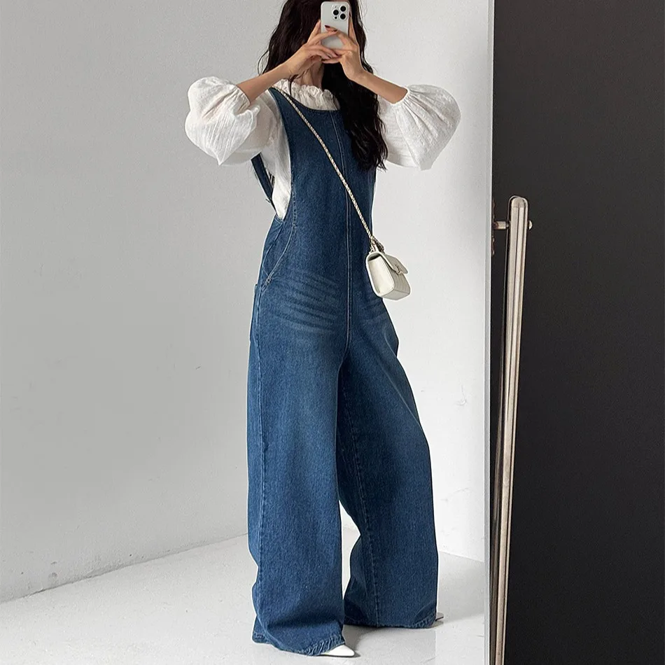 Faionable Loose Cuffed Denim Overalls Long Pants Korean Sle Spring Autumn Winter Women's Clothing Streetwear Outdoor
Faionable Loose Cuffed Denim Overalls Long Pants Korean Sle Spring Autumn Winter Women's Clothing Streetwear Outdoor