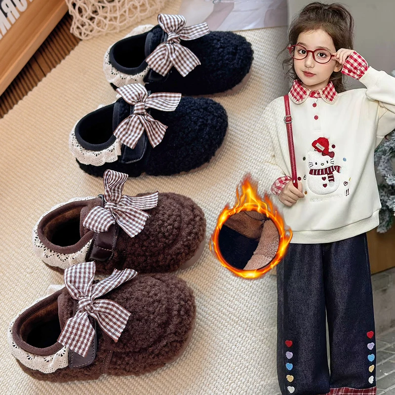 2025 NEW Children's Lace Bow Hairy Shoes Warm Girls Wear Non Slip Plush Cotton Shoes New Winter Cotton Shoes
2025 NEW Children's Lace Bow Hairy Shoes Warm Girls Wear Non Slip Plush Cotton Shoes New Winter Cotton Shoes