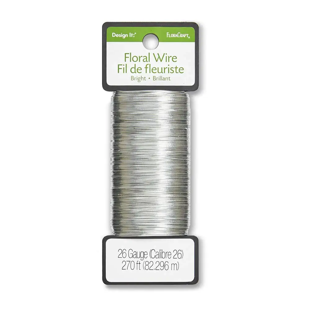 270 Feet Silver Floral Wire, 26 Gauge for Crafting and Flower Arrangements
270 Feet Silver Floral Wire, 26 Gauge for Crafting and Flower Arrangements