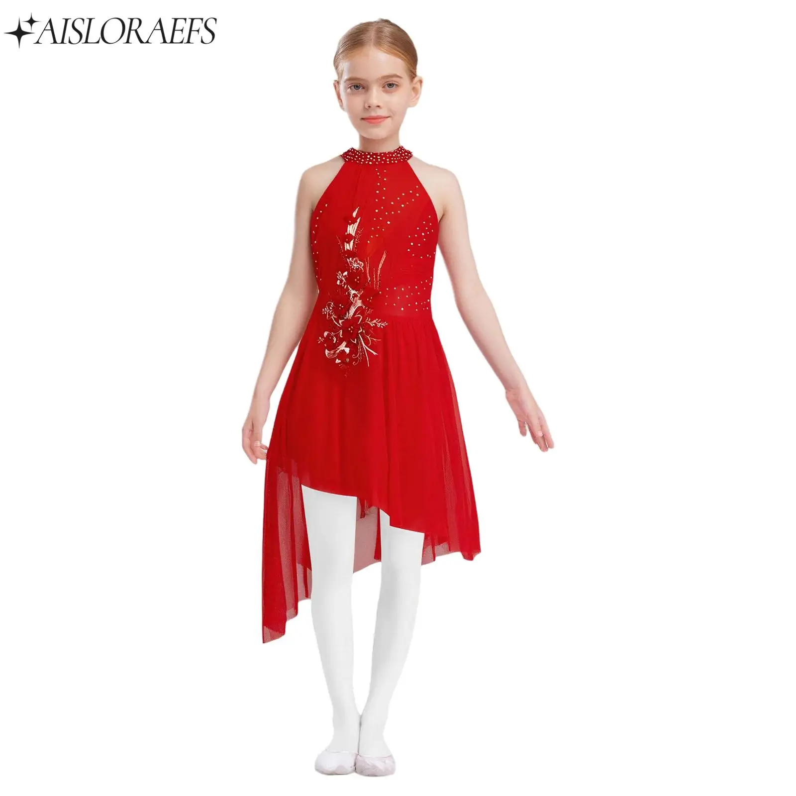 Kids Girl Ballet Lyrical Dance Dress Sleeveless Irregular Hem Shiny Rhinestones Dress Modern Latin Cha-Cha Performance Dancewear
Kids Girl Ballet Lyrical Dance Dress Sleeveless Irregular Hem Shiny Rhinestones Dress Modern Latin Cha-Cha Performance Dancewear