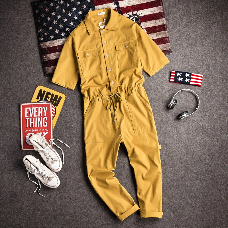 Летний мужской комбинезон с коротким рукавом, повседневный рабочий костюм, модный молодежный комплект, свободные брюки-кюлоты (9/10 длины)
Летний мужской комбинезон с коротким рукавом, повседневный рабочий костюм, модный молодежный комплект, свободные брюки-кюлоты (9/10 длины)