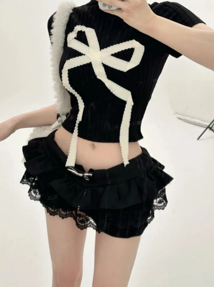 Harajuku Girls Lace Patchwork Grunge Shorts Skirts Women Y2k Aesthetic High Waist Cake Mini Streetwear Belt Vintage Kawaii Jupe
Harajuku Girls Lace Patchwork Grunge Shorts Skirts Women Y2k Aesthetic High Waist Cake Mini Streetwear Belt Vintage Kawaii Jupe